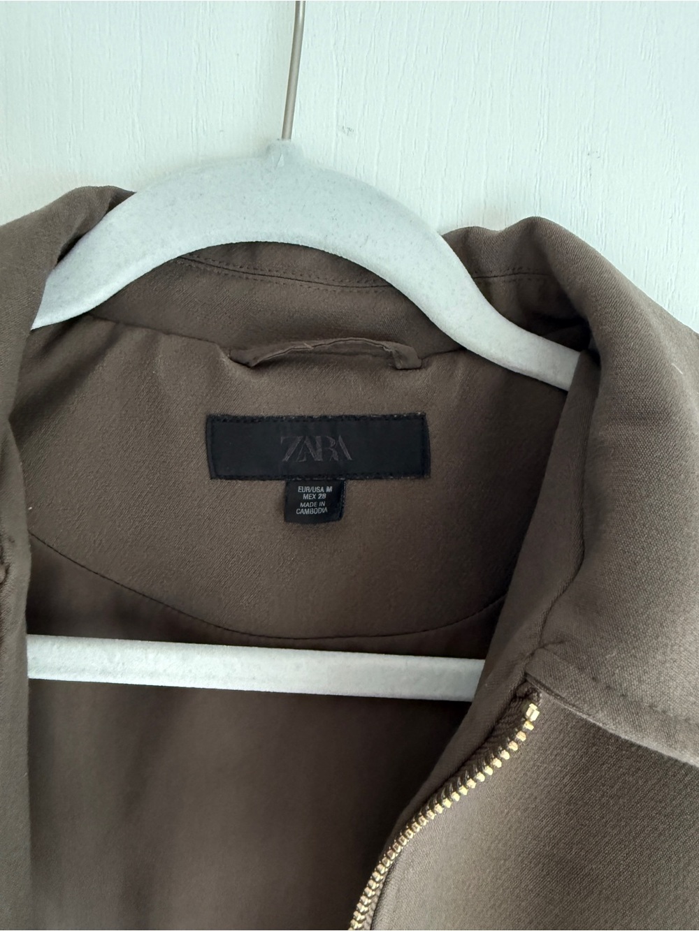 Zara Cropped Bomber Jacket in Deep Brown - Picture 2 of 3